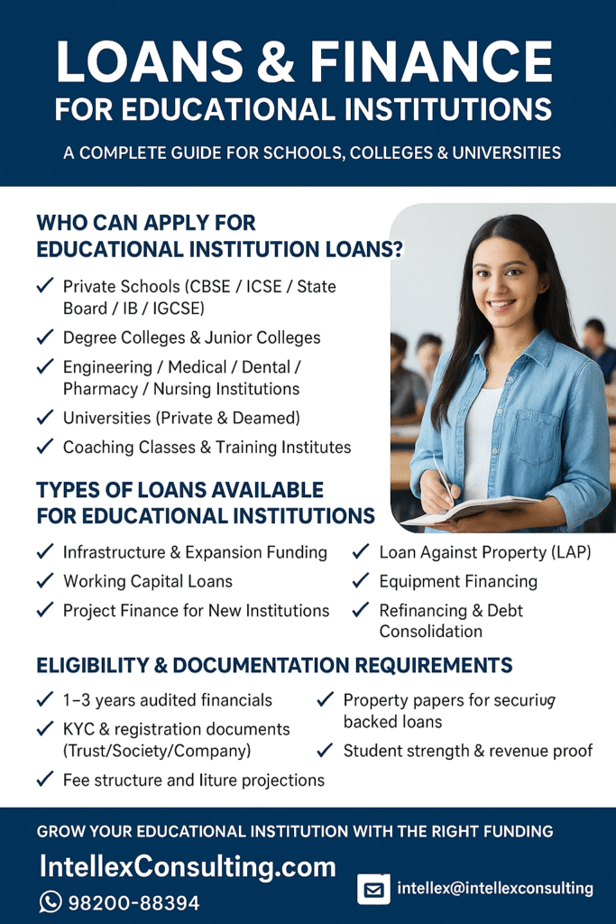 Loans & Finance for Educational Institutions: Complete Guide for Schools, Colleges, Universities & EdTech Institutions.