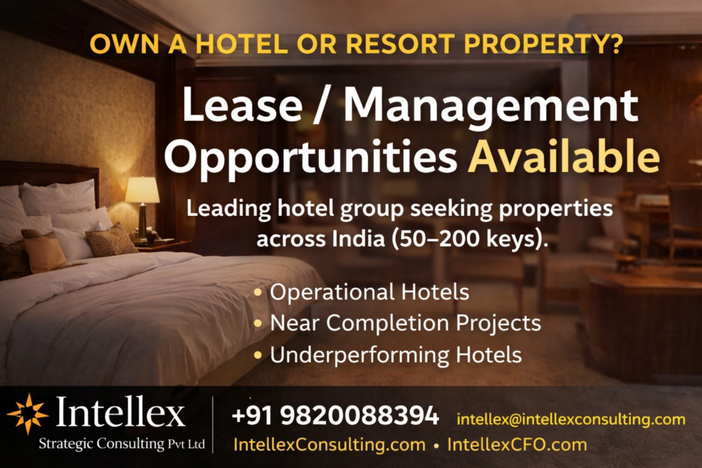 Hotels & Resorts Group Seeking Properties in India: Lease and Management Opportunities for Property Owners.