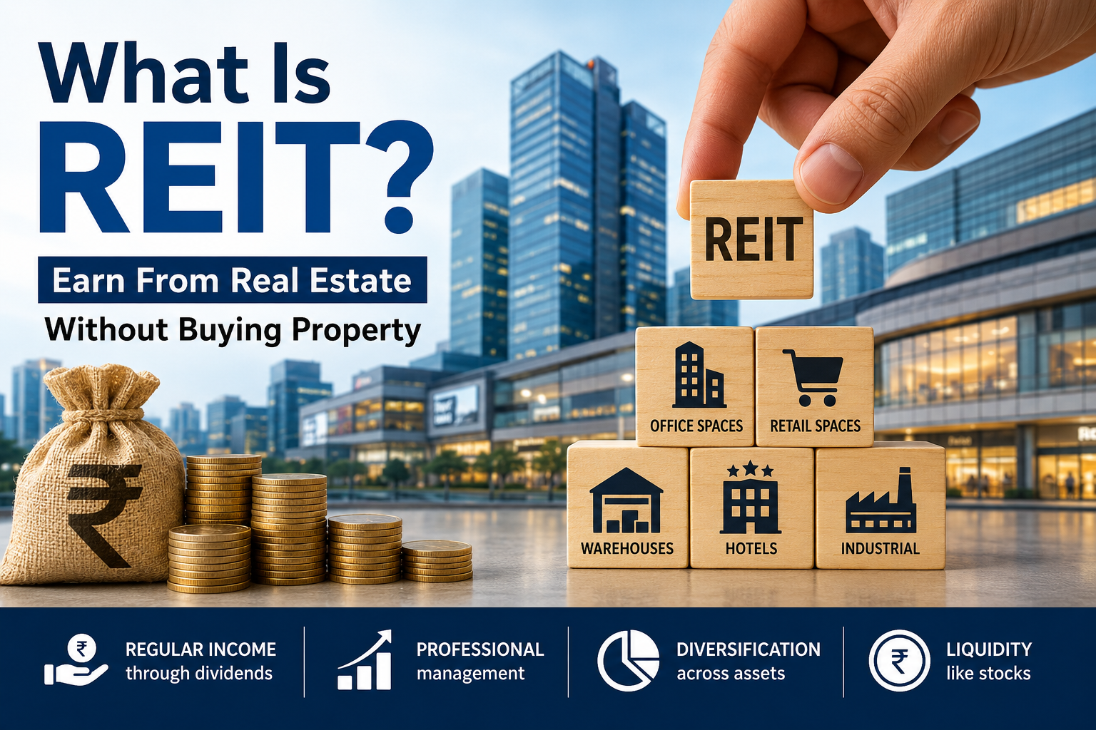 What Is REIT? How Investors Earn From Real Estate Without Buying Property – A Complete Guide to Real Estate Investment Trusts (REITs).
