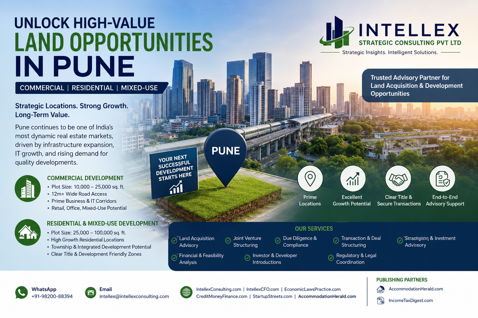LAND WANTED IN PUNE - Developer Mandate for Commercial, Residential & Mixed-Use Land Acquisition.