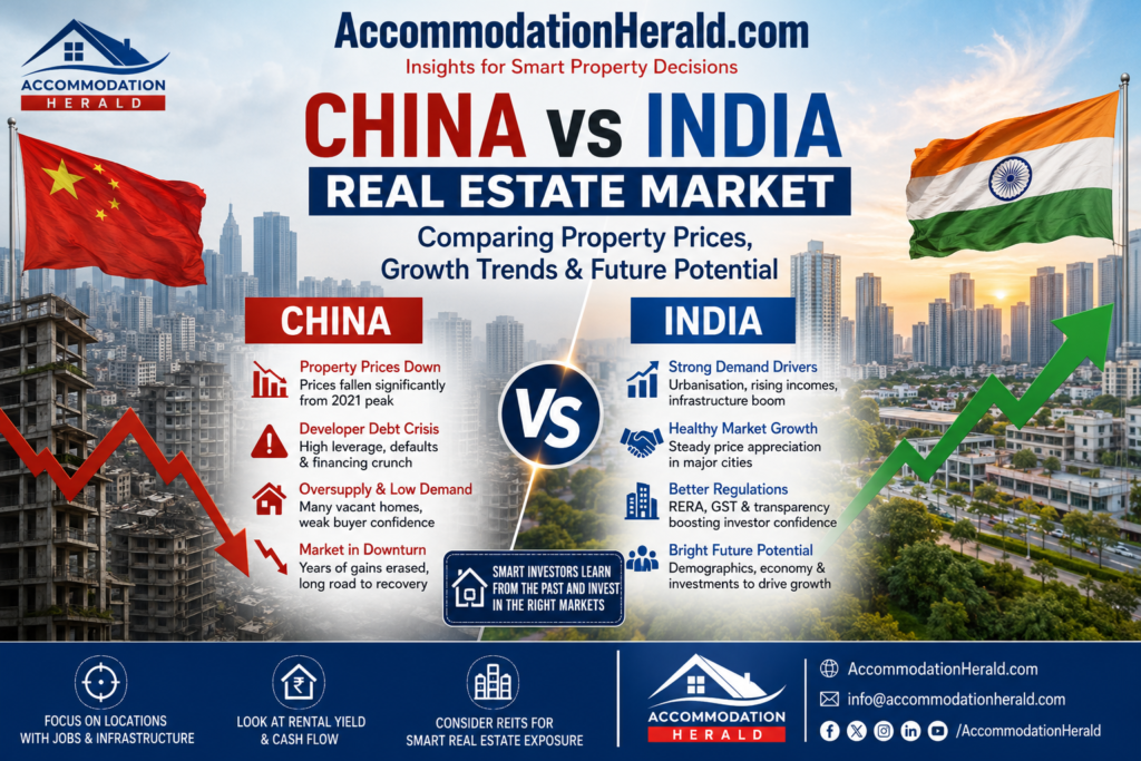 China vs India Real Estate Market: What Every Property Investor Must Learn from China's Housing Collapse and India's Growth Story.