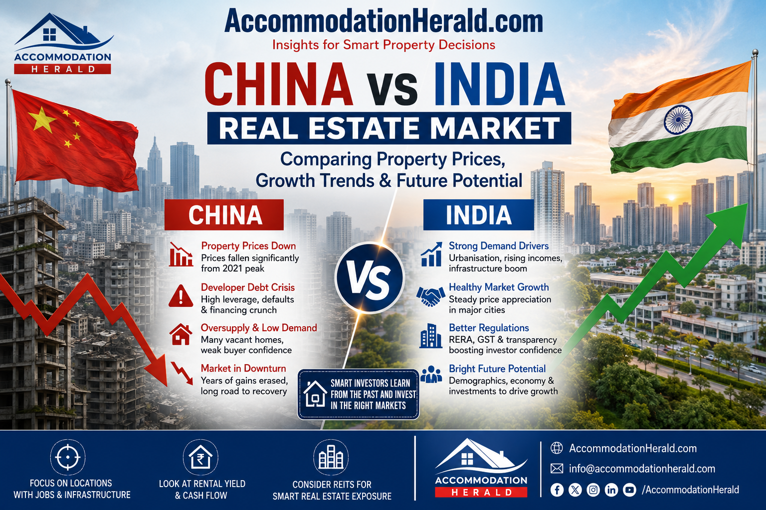 China vs India Real Estate Market: What Every Property Investor Must Learn from China's Housing Collapse and India's Growth Story.
